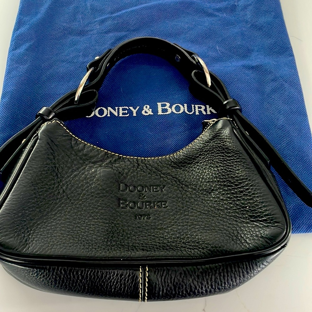 Solid black leather purse